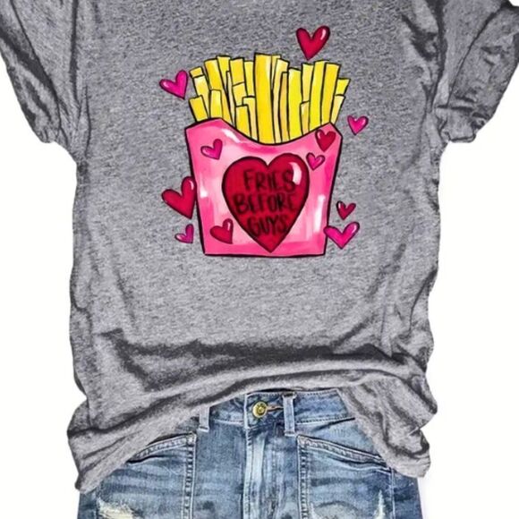 Tops - Fries Before Guys Graphic T-Shirt